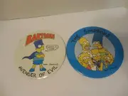 1989 BART BARTMAN 6" LARGE 2 dif Pinback BUTTON / Standee GROENING THE SIMPSONS