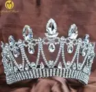 Water Drop Pageant Tiara Crown Clear Crystal Wedding Hair Jewelry Party Costumes