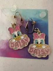 Daisy Duck Clip On Earrings, Disney Cartoon Animal Character No Piercings