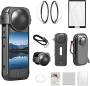 Vasgather Insta 360 X4 Camera Accessory Kit - Lens Guards, Silicone Case, Camera Case (Black, Unisex)