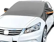 Windshield Snow Cover WorthPlanet Car Windscreen Sun Shade Outdoor Waterproof Cover with Two Mirror Covers Universal Windshield Snow ice Cover for Vehicle W120053