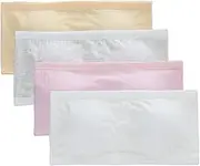 [Katutude] 4 Pack Padded Bandeau for Girls - Breathable Cotton Bra Strapless Bralette Wireless Seamless Crop Tops with Removable Pads
