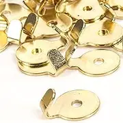 25 Pack Brass-Plated Round Picture Hooks – Strong Wall Hooks for Hanging Photos, Mirrors, Canvases and Frames