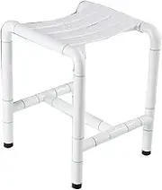 SJIALEN Elderly Bath Chair Stainless Steel Accessibility Non-Slip Shower Bathroom Bath Shower Stool Shower Chair(White)