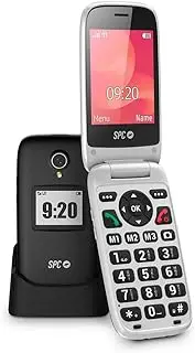 SPC Polaris 4G Senior Mobile Phone with Large Buttons and Emergency Call Button, Compatible with App for Remote Access SPC Care (iOS & Android), GPS Tracking and Security Warnings, Black