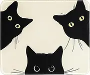 Funny Mouse pad Square Cute Mouse Mat for Wireless Mouse Small Office Computer Mousepad for Desk Mat Laptop with Non-Slip Rubber Base (Three Cats)