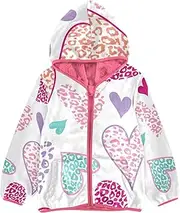[GAIGEO] Green Clovers on White Size 3T, Soft Winter Coats, Double-Sided and Wind-Resistant