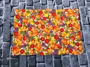 Handmade Quilted Set 6 Placemats Thanksgiving Fruit grapes pumpkins leaves Fall