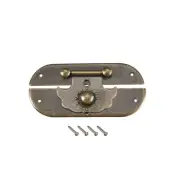 Wood Case Box Hasp 66x30mm Closure Antique Latches Bronze Tone