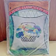 Pauline Denham Crewel Embroidery Kit Basket of Fruit Pillow #6006 NOS 1971