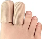 Toe Cushion Tube Toe Cushion Tubes, 8Pcs Fabric Toe Sleeve Protectors, Toe Cushion Tube Toe Tubes Sleeves Soft Gel Corn Pad Protectors, Gel Toe Caps Closed Toe Surface Fabric Sleeve Protectors Caps
