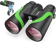 15x55 HD Binoculars for Adults High Powered,8° Wide Angle Binoculars,367/1000yds,BAK4 Prism FMC Lens,IPX7 Waterproof Binoculars for Bird Watching Hiking Travel Sports with Phone Adapter(Green)