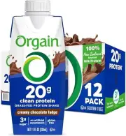 Orgain Clean Protein Shake Grass Fed Dairy Creamy Chocolate Fudge - 20g Whey ...