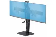 StarTech.com Crossbar Dual Monitor Desk Stand For 27inch Screens, Max Cap 26.4lb, VESA Mount 75x75/100x100, Toolless Height Adjustment - Double VESA