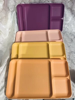 Tupperware Impressions Divided Dining Picnic Trays New Set Of 4