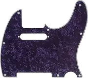 Musiclily 8 Hole Tele Guitar Pickguard for USA/Mexican Made Fender Standard Telecaster Modern Style, 4Ply Purple Pearl