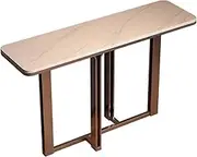 LYXWGRZD Console Table, Sofa Table with Stylish Metal Frame, Narrow Entryway Table, Behind Couch Table for Entrance, Hallway, Entryway, Living Room(Brown A,160cm/62.9in)