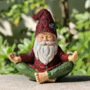 Garden Yoga Gnome Statue, Outdoor Gnomes Figurine with Solar Lights, Knome in Yo