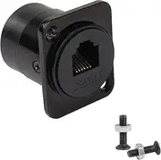 RJ11/RJ12 6P6C Panel Mount Feedthrough Connector CAT3 RJ12 Female to Female Telephone Line Straight Through Jack,XLR Panel/D Type Panel Mount,for Telephone Communication Alarm Voice System