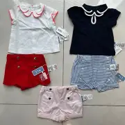 French designer Jacadi Bundle baby girls tops pants 5 pieces size 6M 67cm