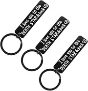 [SAFIGLE] 3pcs Couple Keychain Simple Design Romantic present for Valentine Day Birthday Anniversary for Car Keys and Bags for Lovers and Family