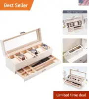Stylish 6-Slot Watch Display Case with Glass Lid - Perfect for Anniversary Gifts