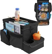 High Road CarHop Car Seat Organizer for the Front or Back Seat for Kids and Adults with Cup Holder Tray, Side Pockets and Cooler Compartment
