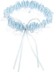 [SAFIGLE] Bridal Garters Set Blue Lace Leg Band Bowknot Leg Ring for Wedding Bride Garters for Bride