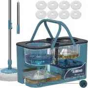 Spin Mop and Bucket System,Separates Dirty and Clean Water,4-Chamber Design,M...