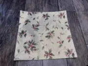 New Set 6 Benson Mills Holiday Christmas 15” Hollies And Berries Gold Placemats