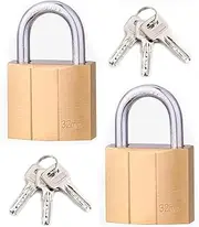 [YEDJFFIYO] Small Padlocks with Keys, 32mm Suitcase Luggage Locks Heavy Duty Brass Locker Outdoor Travel Mini Padlock for Gym Locker Suitcase Luggage – 2 Pack