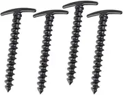 Happyyami 10pcs Lightweight Nylon Screw Tent Pegs High Strength Outdoor Camping Stakes for Beach Ground and Grassland Black