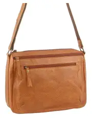 [Milleni] Nappa Leather Cross-Body Bag in Cognac
