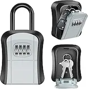 AMIR Key Lock Box for Outside, NEW VERSION Lock Box for House Key, 4-Digit Combination Security Lockbox, Portable Wall Mounted Storage Lock box for Home, Realtors Garage Spare Keys