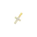 9ct Gold Two Tone 15mm Cross Pendant