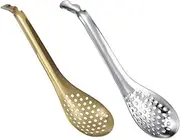 UTHCLO Stainless Steel Colander Spoon Set Slotted for Noodles Meatballs Soup Dishwasher Safe