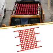 Red Top Roof Mesh Grill Cargo Netting Hammock Mesh Net Trim forFord Bronco 2021+