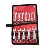 Expert Flexible Stubby Ratchet Combination Ring & Open Spanner 8-19mm 12pc Set