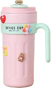 Coffee Travel Cup,21.98oz Travel Mug with Handle - Double-Walled Vacuum Temp Display Leakproof Lid Stainless Bottle for Camping Outdoor Sports