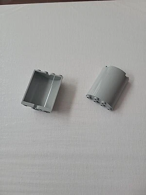 NEW LEGO 2X GRAY WALL ELEMENT ROUND 2X4X4 #20430.