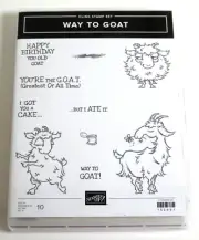 NEW Stampin' Up WAY TO GOAT Cling Stamp Set ALL-OCCASION Greatest of All Time