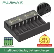 PUJIMAX smart battery charger 8 slots with LED short circuit, suitable for Ni-MH