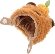 ORFOFE Doll Clothes Guinea Pig Doll Hat Cute Plush Hat Stuffed Animal Dress up Cap Dress up Accessories Cute Animal Headgear Guinea Pig Headgear Plush Light Brown