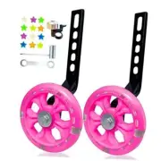 Bike Training Wheels Flash Mute Big Wheel Compatible for 12 14 16 18 20 pink