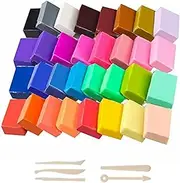 Clay Starter Kit Polymer 32 Colors Oven Bake with 5 Modeling Tools Toy Accessories Ideal DIY for Kids