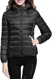 [Generic] 2024 Winter Warm Coat for Women Ultra Lightweight Packable Down Jackets Trendy Hooded Slim Short Coat Outwear