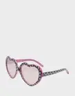 Betsey Johnson, Good Girl Bad Girl Skull Crossbones Sunglasses- Black Pink