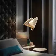 BAMDECOR LED Modern Bedroom Bedside Creative Butterfly Hanging Chandelier Light Fixtures for Stairs Nordic Decoration