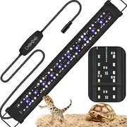 REPTIDLDB 22" LED UVB Reptile Light 10.0-20.0 Adjustable with Dimming & Timer, UVA UVB Lamp for Bearded Dragons, Turtles, Snakes – Aluminum UVB Light Fixture for Tropical & Desert Reptiles