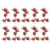 16Pcs 7" Artificial Orchid Flower Floating Candles Simulation Flower Burgundy